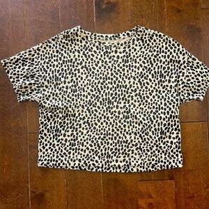 Banana Republic Cozy Slub Leopard Print Top